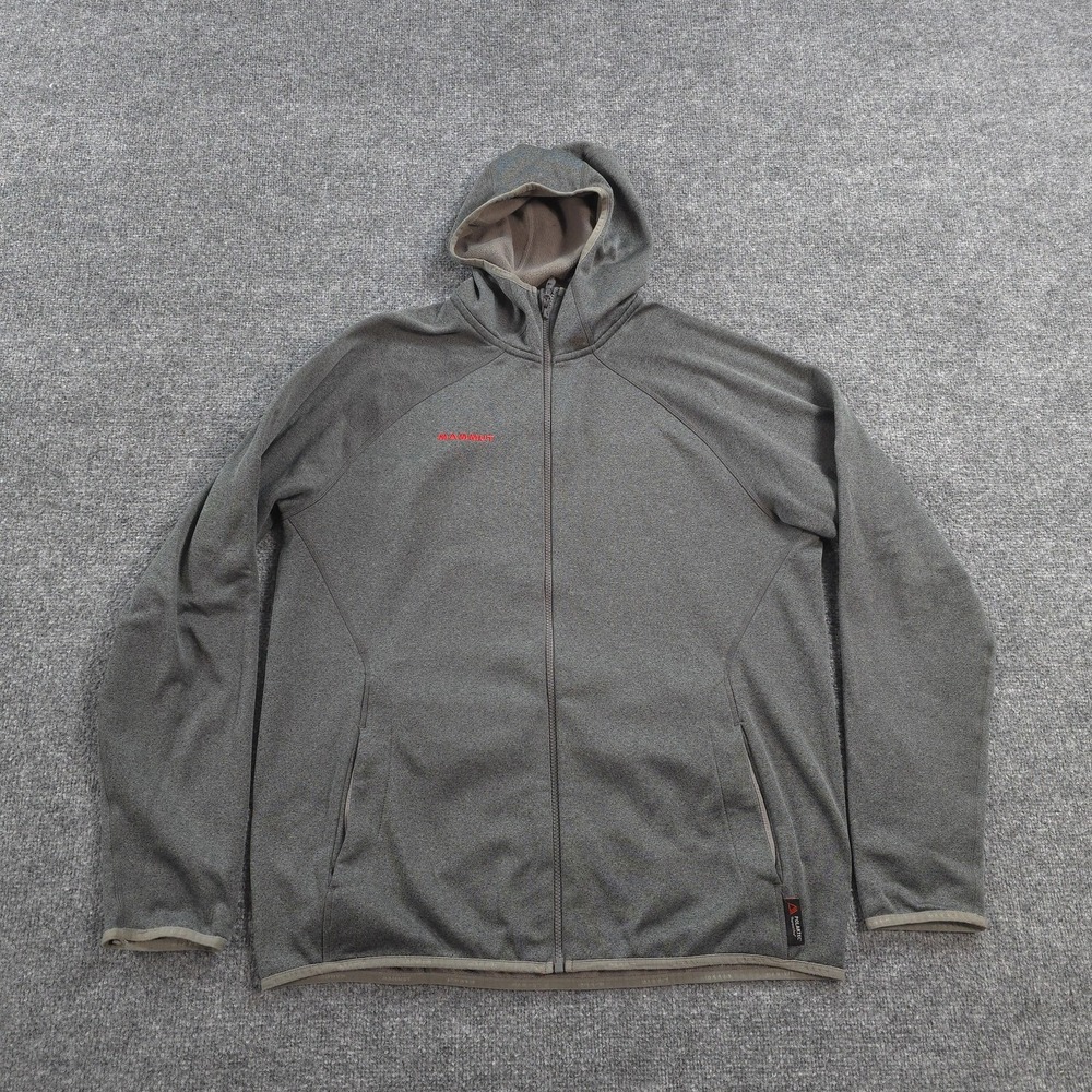 Mammut Jacket Mens 2XL Gray Polartec Thermal Pro Hoodie Fleece Hiking Outdoors